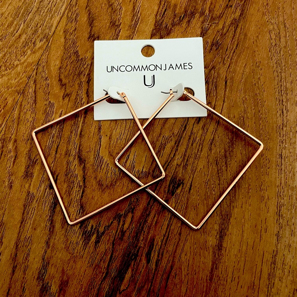 NWT Uncommon James Girl Boss Earrings in Rose Gold